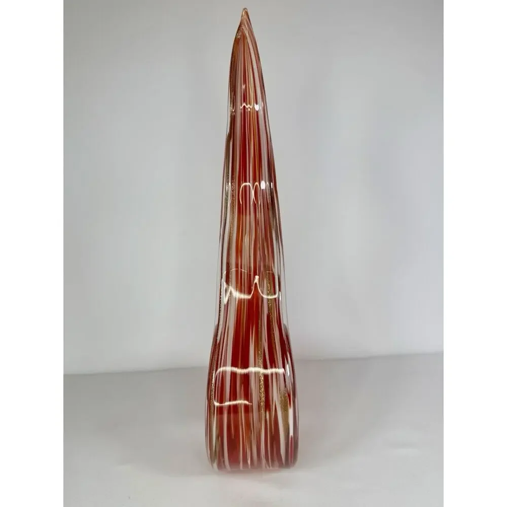 Modern Hand Blown Art Glass Flame Sculpture 12